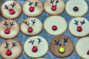 Sweet cookies symbolize the reindeer for Christmas.