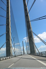 Fototapeta na wymiar Connection from Denmark to Sweden via the Baltic Sea the Öresund Bridge 