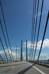 Obraz premium European route E20 and Oresund Bridge, Scandinavia