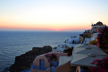 sunset in santorini