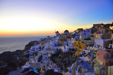 sunset in santorini