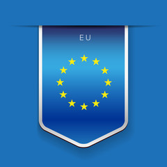 EU flag ribbon vector