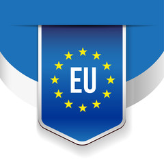 EU flag ribbon vector