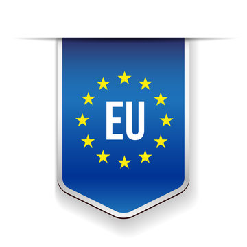 EU flag ribbon vector