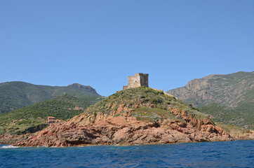 Fototapeta na wymiar Tower of the Girolatta village