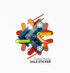 Vector Geometric Christmas Sale Stickers