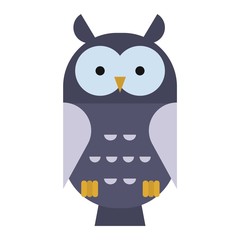 Owl wild bird cartoon vector.