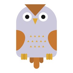 Owl wild bird cartoon vector.