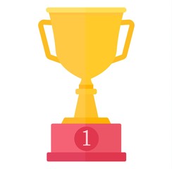 Gold cup trophy vector illustration.