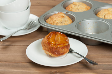 Homebaked Upside Down Maple And Apple Muffins.