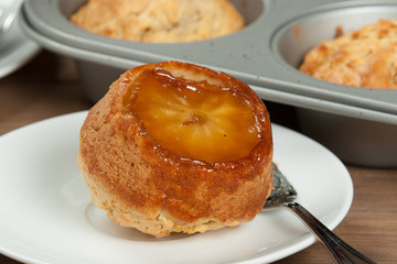 Homebaked Upside Down Maple And Apple Muffins.