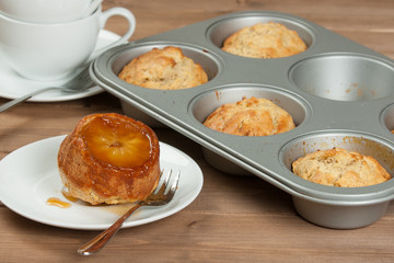 Homebaked Upside Down Maple And Apple Muffins.