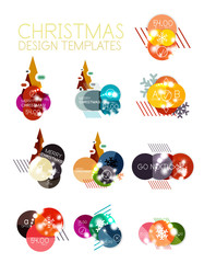 Christmas sale stickers with sample promo text