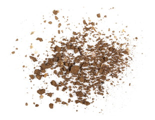 Fototapeta premium pile dry soil isolated on white background