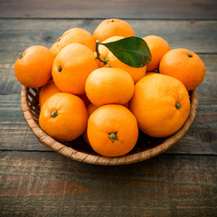 Mandarin. Wood Background