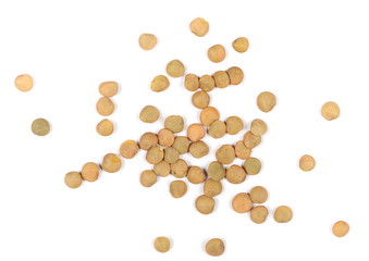 lentils isolated on white background