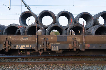 Obraz na płótnie Canvas train cargo wagons