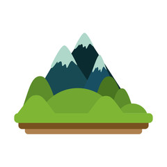 Mountain icon. Landscape nature outdoor beautiful and season theme. Isolated design. Vector illustration