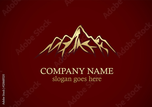 "mountain gold nature logo" Stock image and royalty-free vector files