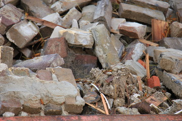 Bricks in a dumpster