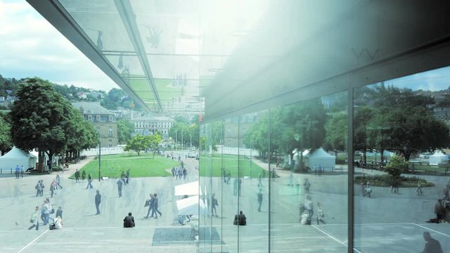 time lapse of commuters walking background. people urban lifestyle background.
