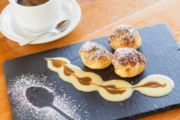pastry puffs filled with hazelnut-chocolate mousse