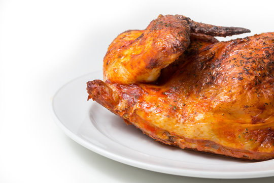 plain isolated roasted chicken