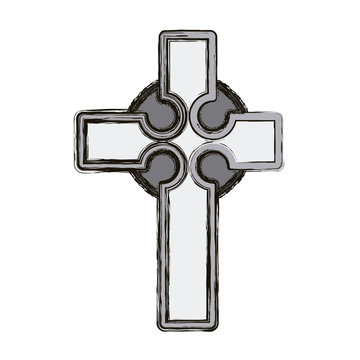Cross icon. Religion god pray faith and believe theme. Isolated design. Vector illustration