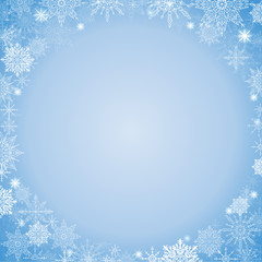 fabulous christmas background lot of snowflakes around the frame - 128684961