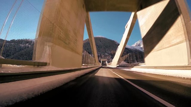 Beautiful road panorama at sunset.