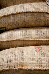 Burlap coffee sacks