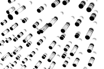 Modern glass lamps adorn the ceiling of the building. filter effect