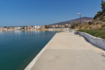 Embankment and the port of Limenaria, Thassos island, East Macedonia and Thrace, Greece  
