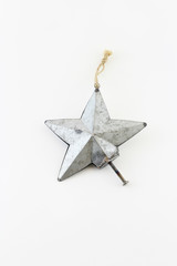 Amputee metal holiday hope star isolated on white