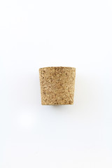 Side view of cork stopper isolated on white