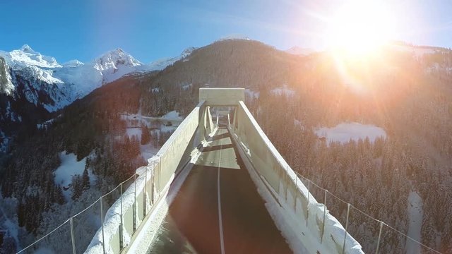 futuristic bridge road landscape.