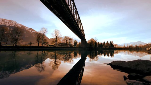 Beautiful landscape panorama at sunset.