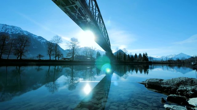Beautiful landscape panorama at sunset.