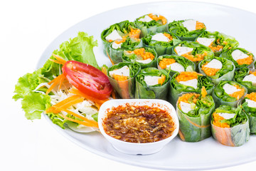 Fresh spring roll vietnamese food