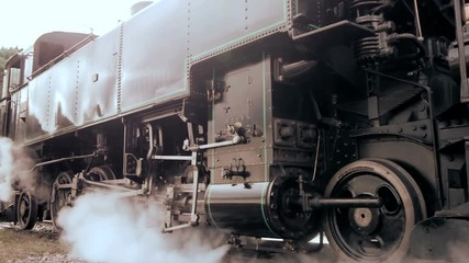 Nostalgic steam engine locomotive.