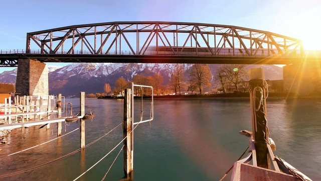 Beautiful landscape panorama at sunset.