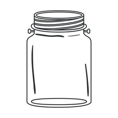 Mason jar icon. Retro vintage decoration and canning theme. Isolated design. Vector illustration