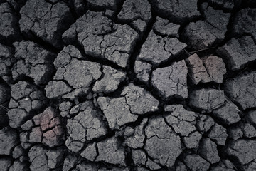 Land with dry and cracked ground texture. Desert, hot climate, dry salt earth.