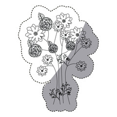 Flowers icon. Decoration floral nature and plant theme. Isolated design. Vector illustration