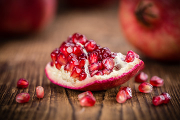 Portion of Pomegranate seeds (selective focus)