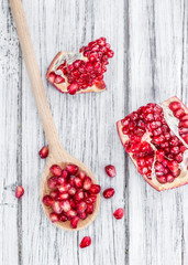 Portion of Pomegranate seeds (selective focus)