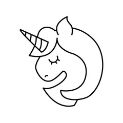 Cute fantasy unicorn icon vector illustration design