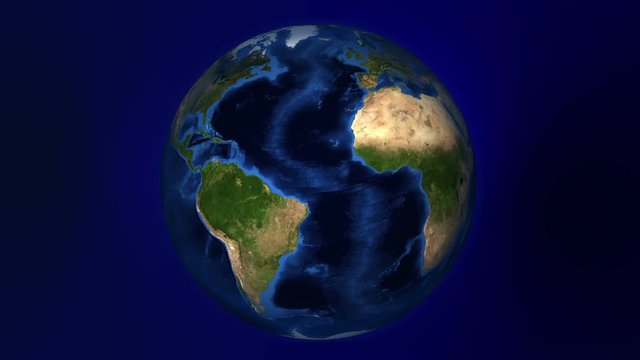 Rotating Earth with Sparkling Light Trail.  Rendered with NASA's High Resolution Blue Marble images.