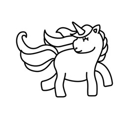 Cute fantasy unicorn icon vector illustration design