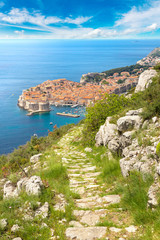 Fototapeta premium Aerial view of old city Dubrovnik